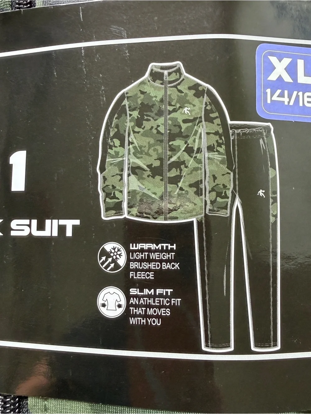 AND1 Boys Green Black Camo 2-Piece Track Suit XL 14/16 NWT